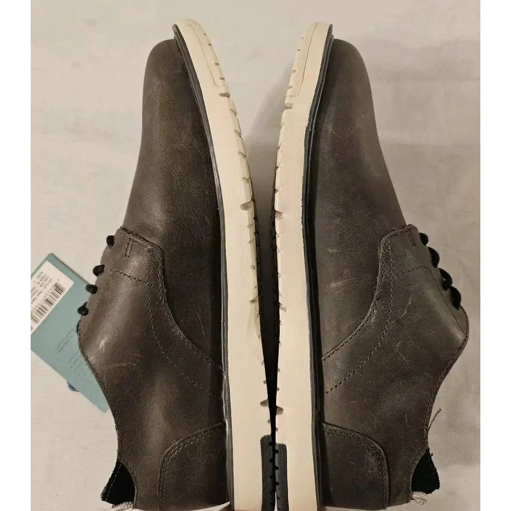 TOMS Men's Navi Water Resistant Smoke Grey Leather Oxford Dress Shoe sz 7‎